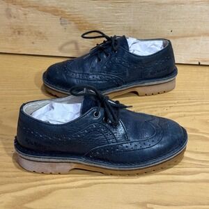 Vintage Kids Kickers Brogue Shoes Navy Blue EU 30 Leather Wingtip Lace Up Kids